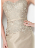 Champagne Taffeta Lace Latest Mother Dress With Jacket